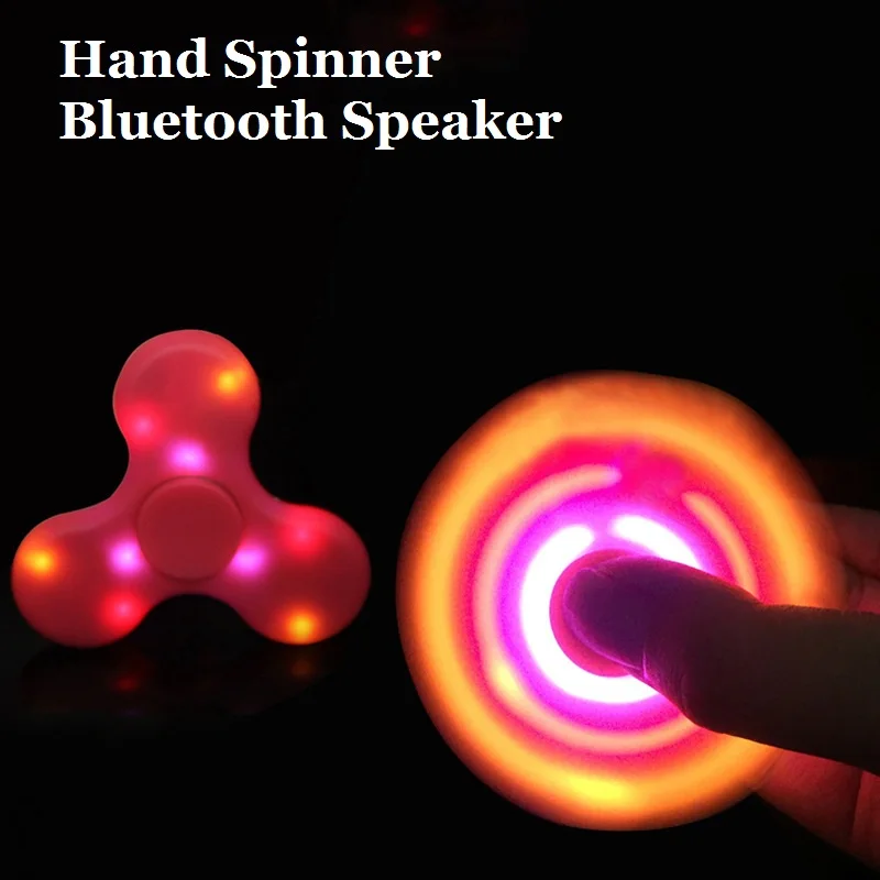 Лидер продаж ручной Spinner светодиодные mini bluetooth Динамик Tri-Spinner анти-стресс |