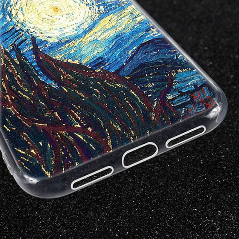 Hot Van Gogh Tardis Fashion Silicone Case Cover for Apple iPhones 11 Pro XS Max X XR 7 8 6 6s Plus 5S SE TPU Soft Phone Cases | Мобильные