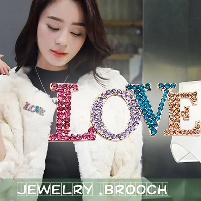 

Fashion wedding Love Brooch Scarf Pin Vintage Karl Letter party Enamel Pins Women Brooches Jewelry