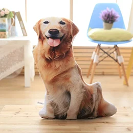 Golden Retriever Собаки в форме домашних животных плюшевые подушки фаршированные Декор Подушка Диван стул Шарпей овчарка Собака харье пятнистая собака золотой ретривер друзья - Цвет: Golden Retriever