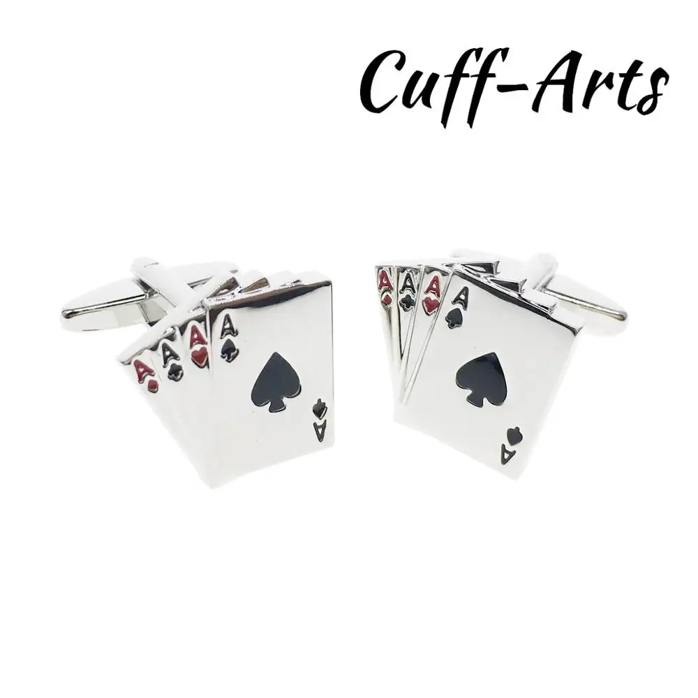 Cufflinks for Mens 4 Aces Card Gifts Men Gemelos Les Boutons De Manchette by Cuffarts C20193 | Украшения и аксессуары