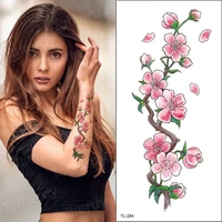 waterproof temporary tattoos for women girls temporary tattoo sticker flower peach blossom peony rose hand sleeve tattoo water