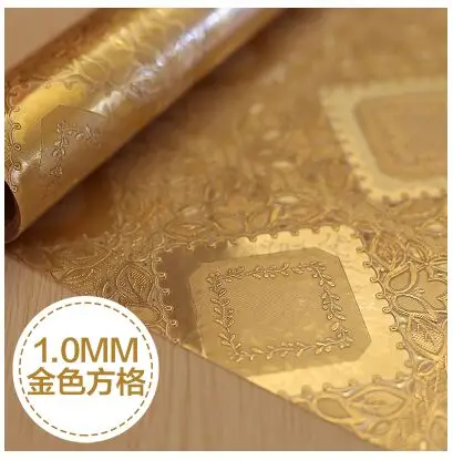 Европейская Золотая Водонепроницаемая скатерть из ПВХ мягкая стеклянная | Дом и