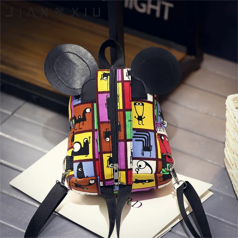 JIANXIU Маленькая женская сумка рюкзак мини мышь Сумка с мультяшным принтом для