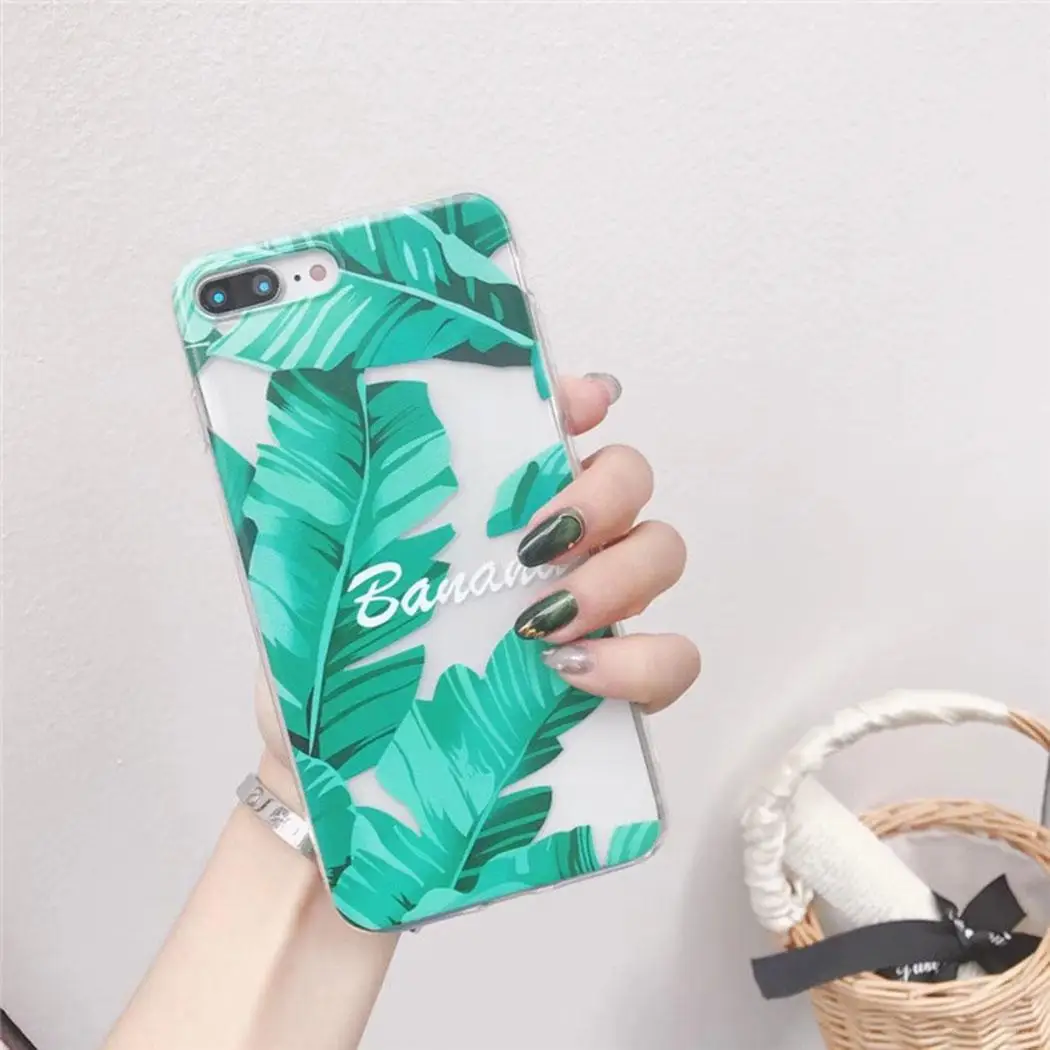 Мягкий чехол для IPhone креативный с рисунком банана защиты телефона задняя крышка
