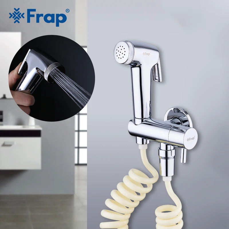 

FRAP Bidets bidet faucet function cylindrical hand shower tap crane chrome solid brass single cold water corner valve