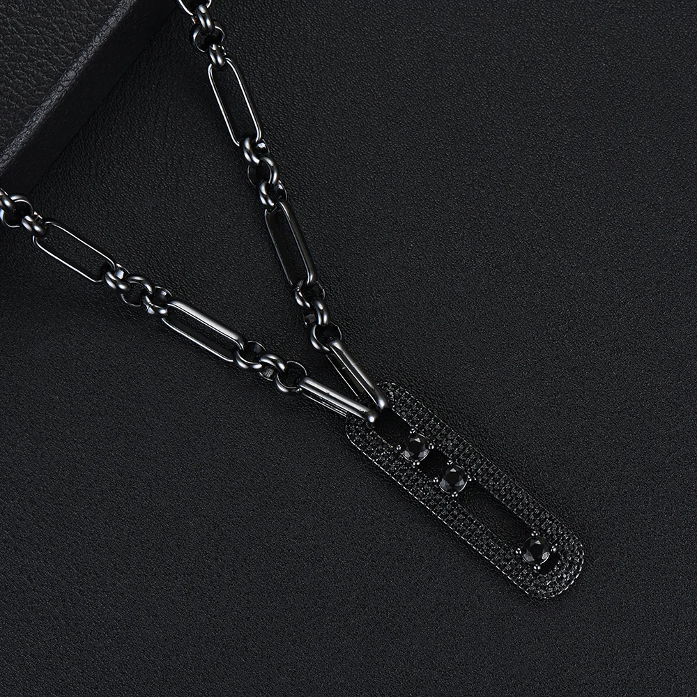 SISCATHY Trendy Geometry Link Stackable Pendant Necklace Beautiful Full Cubic Zircon Fashion Charm Women Party Jewelry Gift 2019 | Украшения
