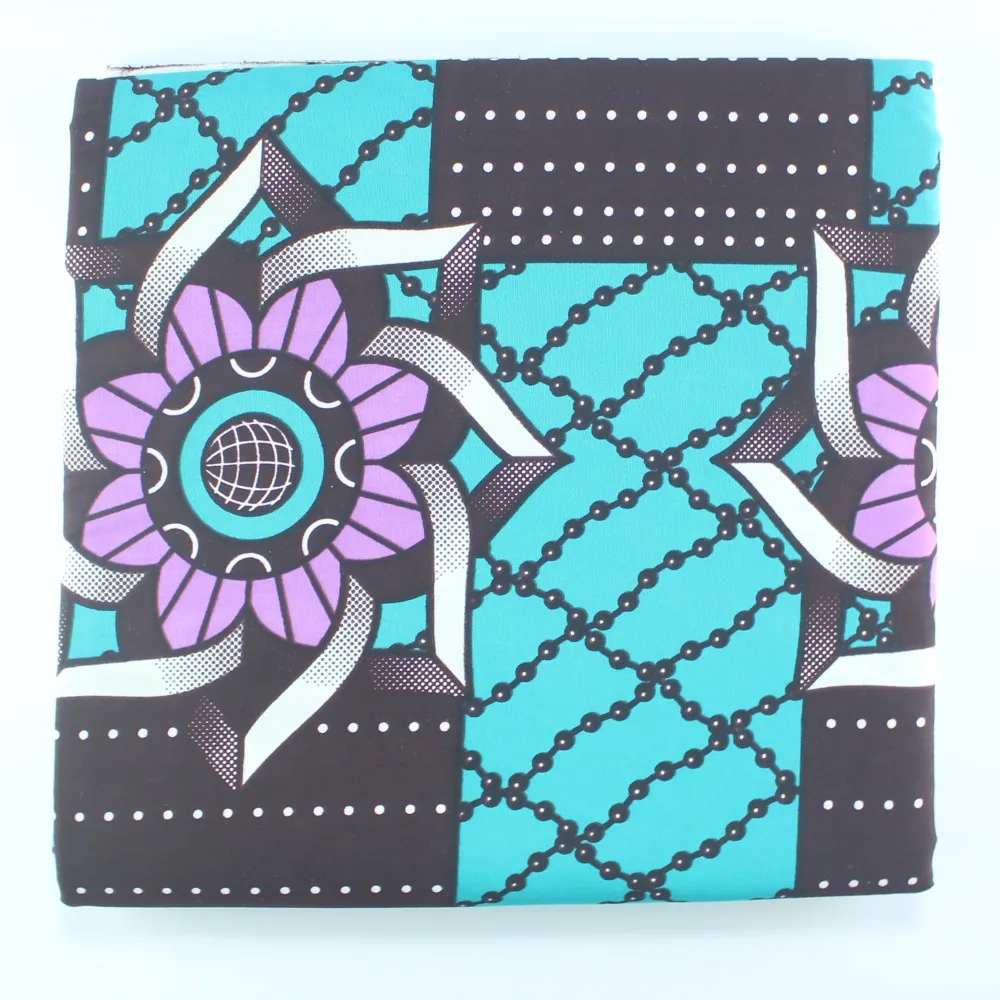 Африканская синяя хлопчатобумажная ткань материал с принтом Анкары оптовая