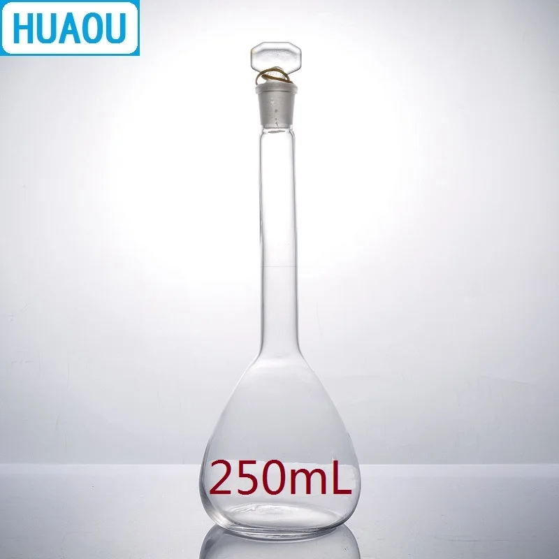 Мерная колба HUAOU 250 мл класс А нейтральное стекло с одной градиентной отметкой и