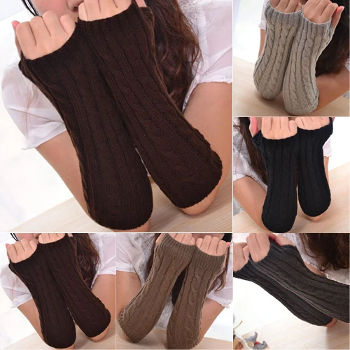 Hot Women's Long Knitted Crochet Fingerless Braided Arm Warmer Gloves Retail/Wholesale 5BRH 7ERS | Аксессуары для одежды