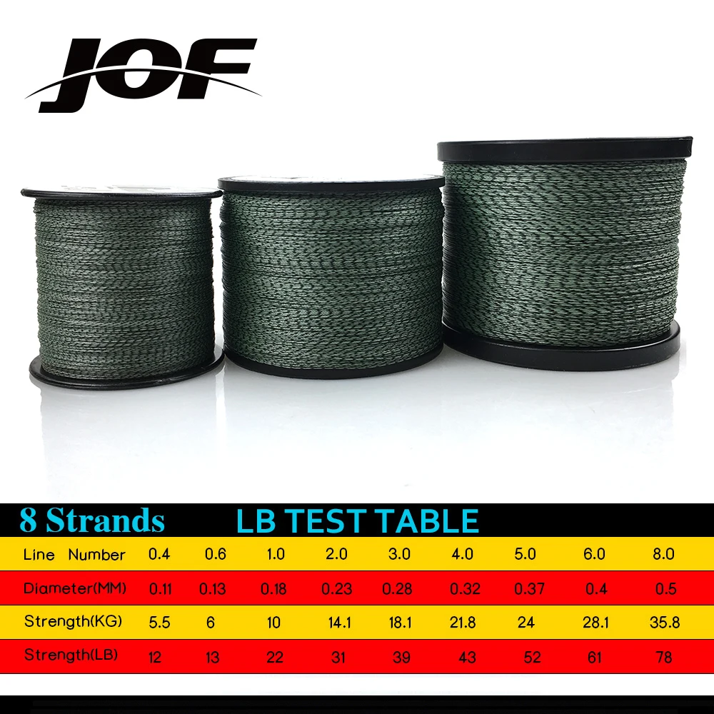 JOF камуфляжная леска 100 м 300 500 1000 8 нитей 22 78LB PE плетеная рыболовная проволока