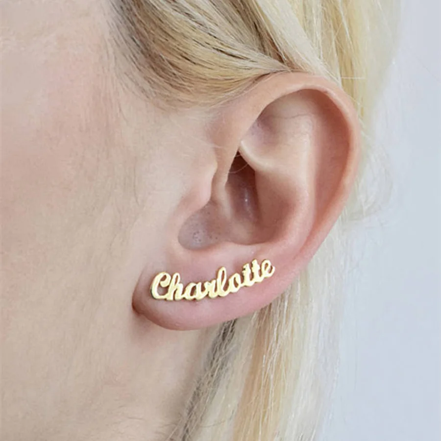 

Earrings Personalized Stud Name Earrings Custom Made with Any Names For Women Customize Initial