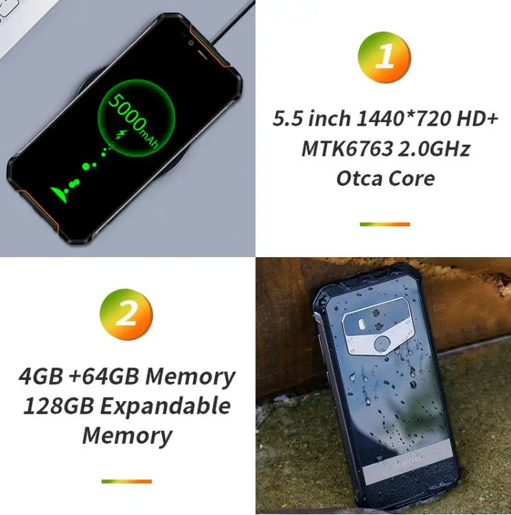 Oukitel WP1 18:9 полный Экран водонепроницаемый мобильный телефон с IP68 5 дюймов MTK6763 Octa