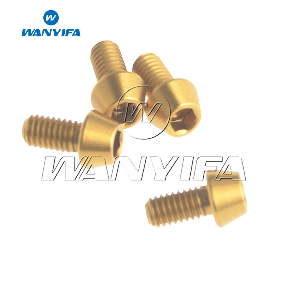 Wanyifa 4 шт. Титановые Болты Винты M4x8mm конические болты для велосипеда Детали руля