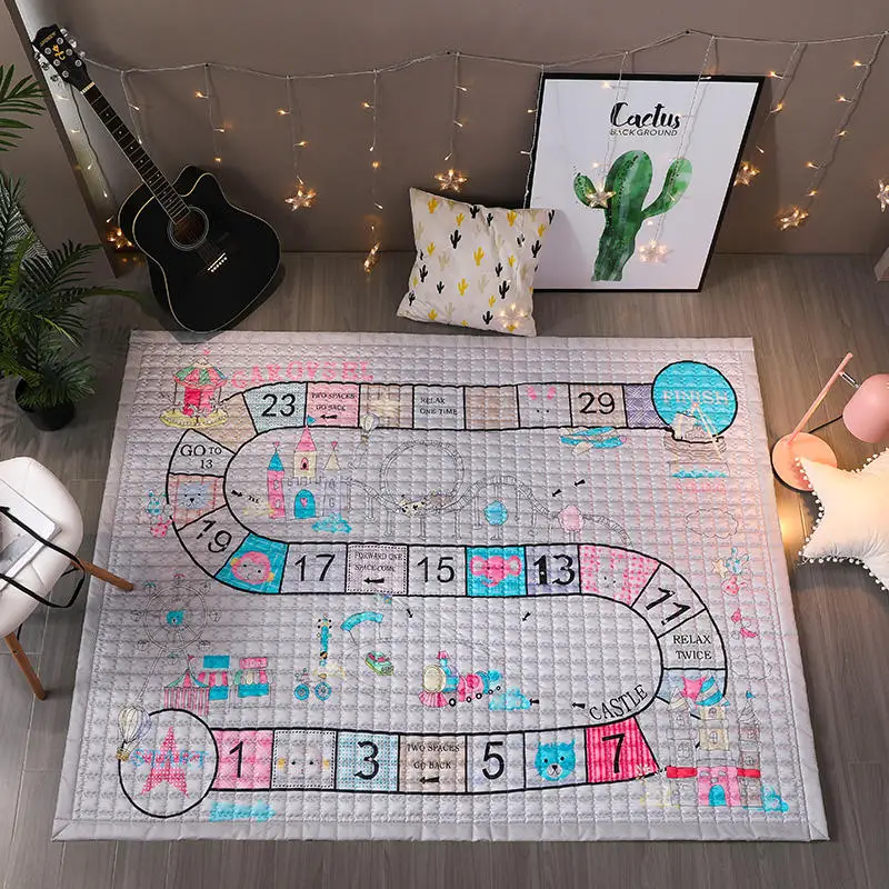 Детский хлопковый игровой коврик TREENDPOOL 150x200 см Ludo машинные моющиеся коврики для