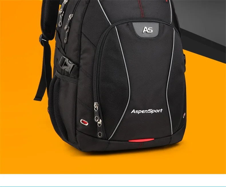 Aspensport мужской 15,6 дюймовый рюкзак для ноутбука, высокое качество, школьные сумки для студентов, большая Вместительная дорожная сумка, черные рюкзаки