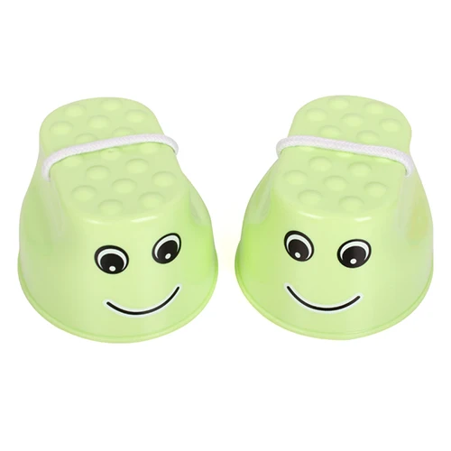 Светло-зеленый Ruizhi 1 пара пластиковая обувь для прыжков детская тренировка баланса смайлик Уокер забавная спортивная игрушка для детей для активного отдыха RZ1015 - Цвет: Светло-зеленый