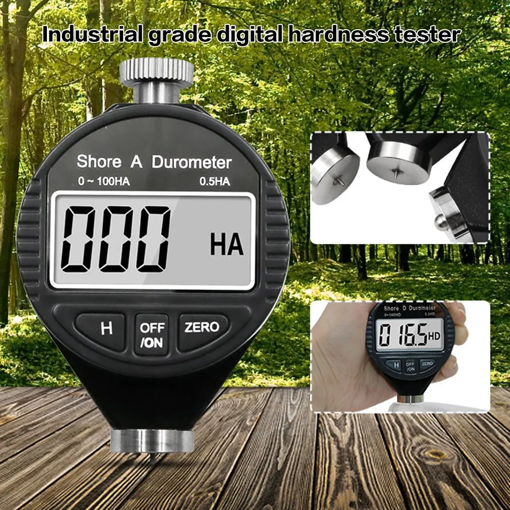 Digital Shore Hardness Meter Durometer Tester 0-100H A/C For Plastic Leather Rubber Multi-resin 