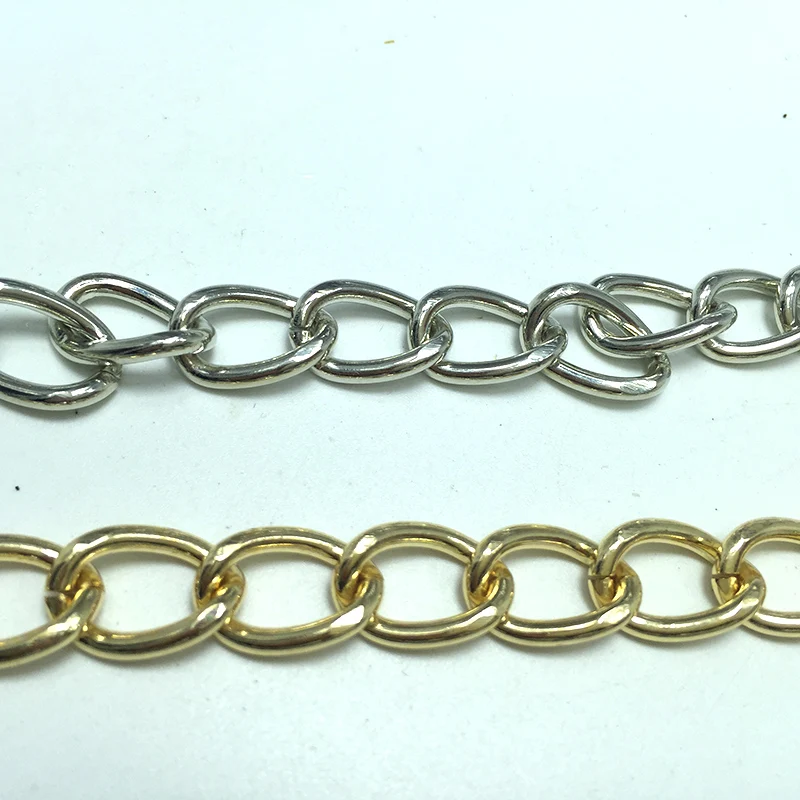 Золотая металлическая цепочка 11 мм золотистая небольшая панцирная звено