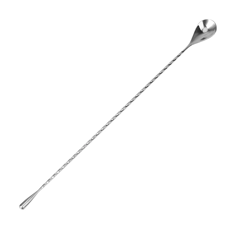 40cm Silver Hilife ложки перемешать Нержавеющая сталь ложка для смешивания коктейлей спиральный узор инструменты бармена бар Teadrop ложка 30/40 см панели инструментов - Цвет: 40cm Silver