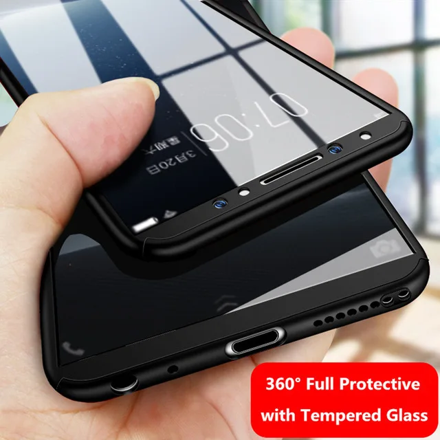 360 Full Cover Case On For Vivo Y95 Y91 Y91i V1807 Y 95 91 i VivoY91 VivoY95 With Tempered Glass |