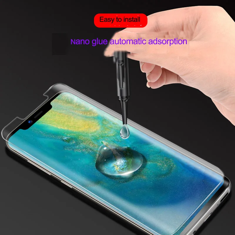 Для huawei mate 20 30 Pro жидкость для экрана УФ Полный Клей закаленное стекло P20 P30 Pro Lite Защита экрана для huawei mate RS LG V30 V40