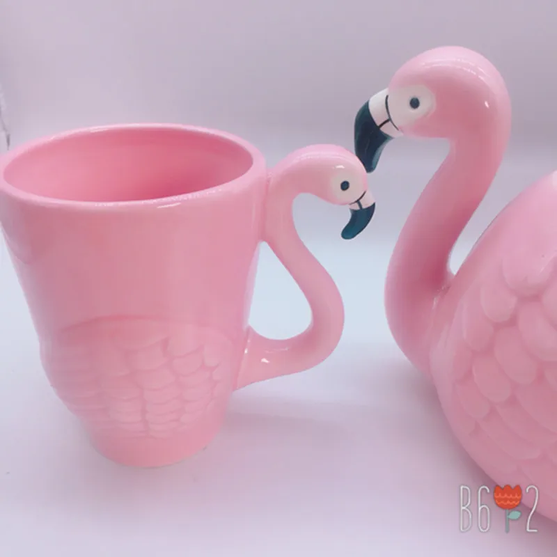 Серия фламинго розовые 3D оригинальные изящные керамические кружки блюдо с