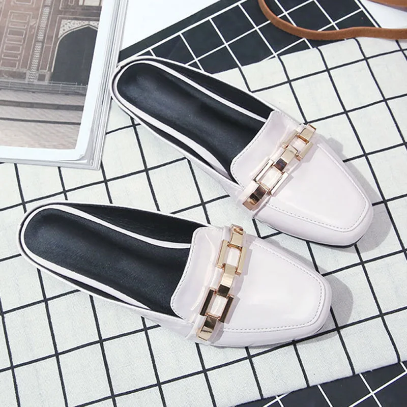 Обувь YAERNI Женские шлепанцы без задника Шлепанцы на плоской подошве zapatos mujer