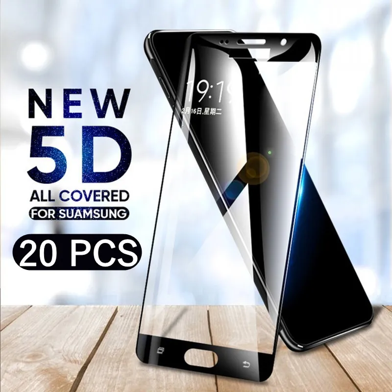 20 шт./лот полное покрытие закаленное стекло пленка для Samsung A8 Plus A9 A7 A6 J4 J8 J2Pro J7 J2 J6