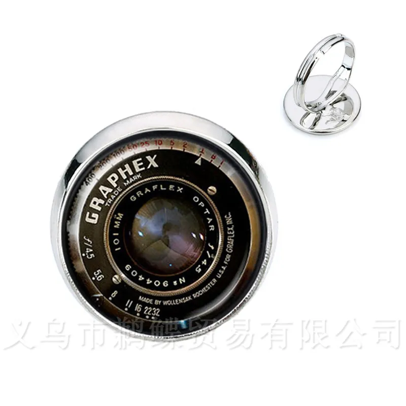 Кольца для объектива камеры стеклянный кабошон фотография серебро/золото 2 цвета