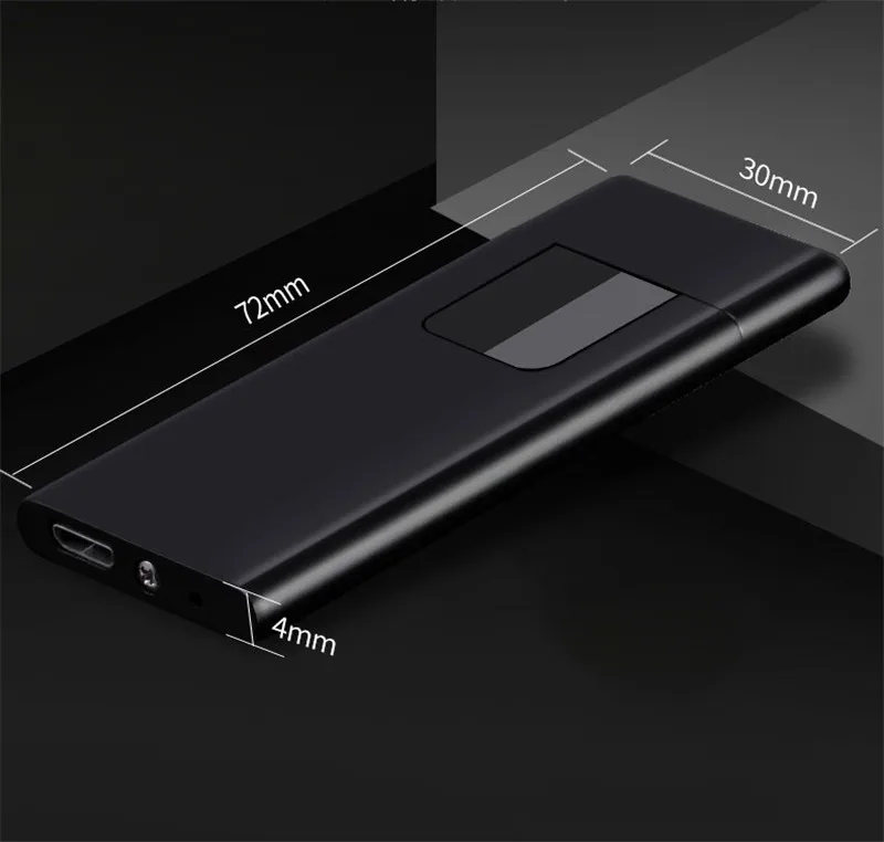 

Yooap Ultra-thin Electric Lighter 0.4cm Metal Frosted Windproof Display Touch Switch Double Sided Creative Cigarette Usb Lighter