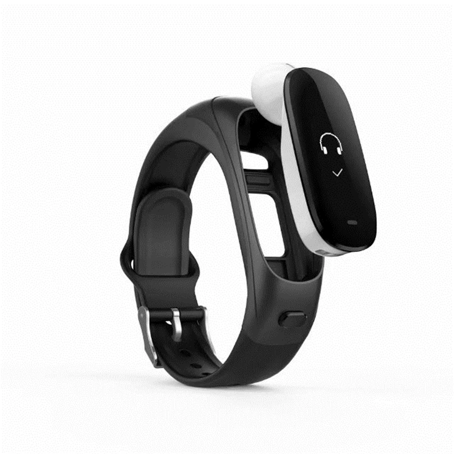 Новейшие V08 беспроводные наушники смарт браслет 2 в 1 Bluetooth гарнитура пульсометр
