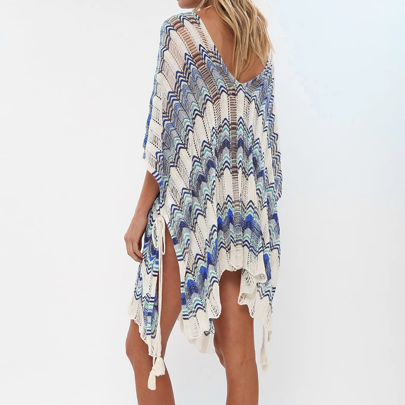 Пляжное трикотажное платье большого размера Vestido de Playa женское пляжное с