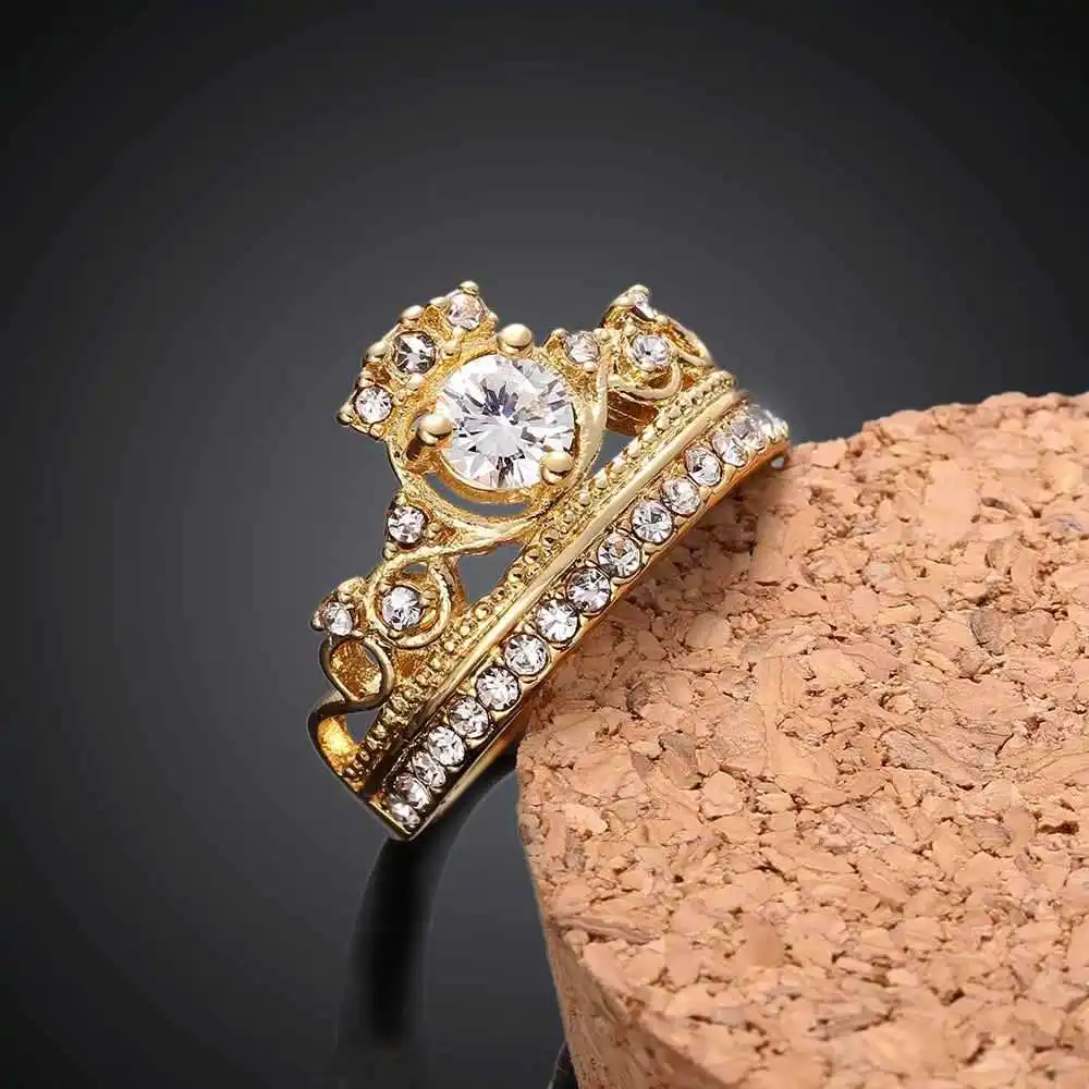 Floating charms!!18K GP Imperial crown wedding ring Bulgary womens girl Jewelry Rings SMTPR678 | Украшения и аксессуары