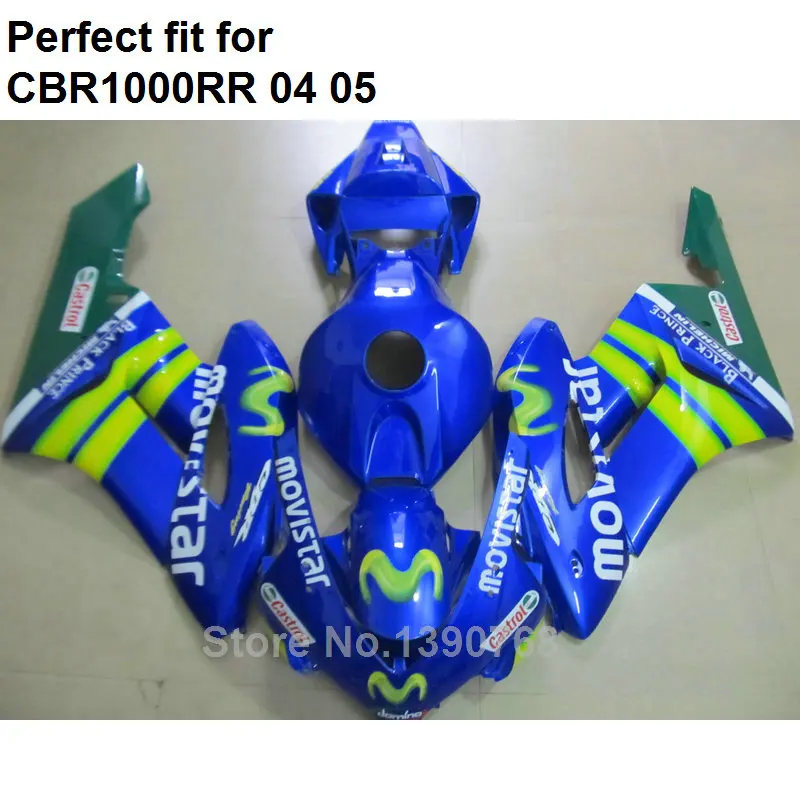 Литые под давлением неокрашенные Обтекатели кузова для Honda blue CBR1000RR 2004 2005