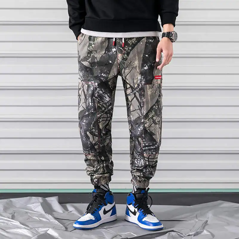 Камуфляжные тактические брюки карго мужские брюки для хип-хопа Tide Harajuku уличные шаровары мужские странные вещи штаны мжужсие 5XL