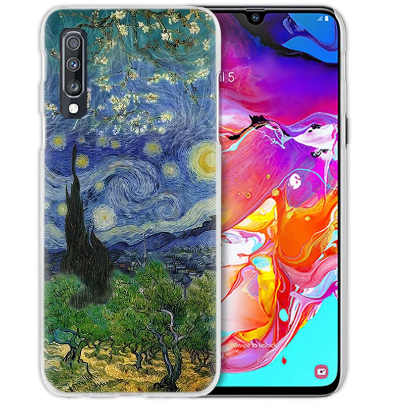 Чехол для samsung Galaxy A50 A70 A20e A40 A30 A20 A10 A8 A6 Plus A9 A7 жесткий прозрачный чехол для телефона