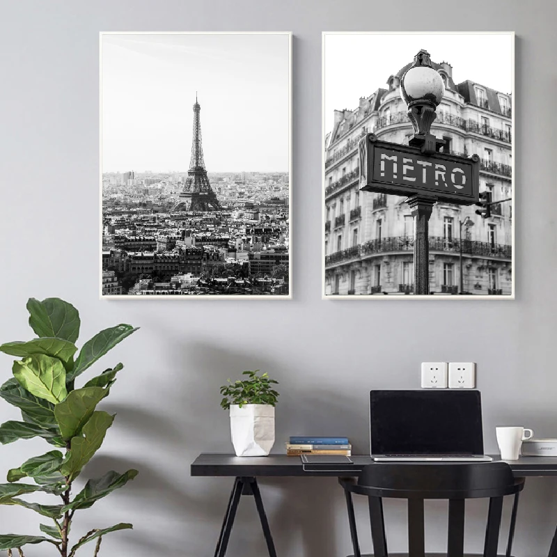 Paris Photography Prints Black and White Posters Eiffel Tower Home Wall Art Pictures Canvas Painting Paris Gallery Wall Decor