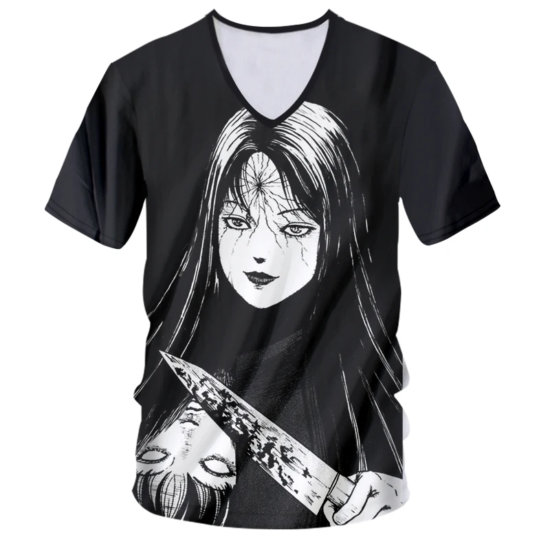 Футболка UJWI с принтом всего тела футболка треугольным вырезом быстросохнущая