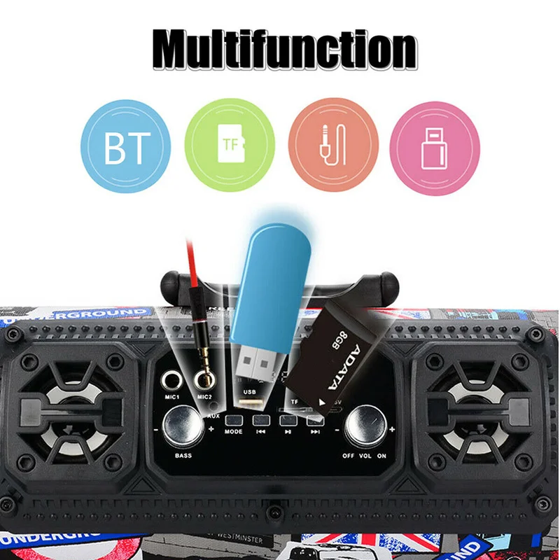 

Stereo Big Power Music Subwoofer Portable Wireless Bluetooth Speaker Column Speakers for Computer Sound Bar Computer Speaker
