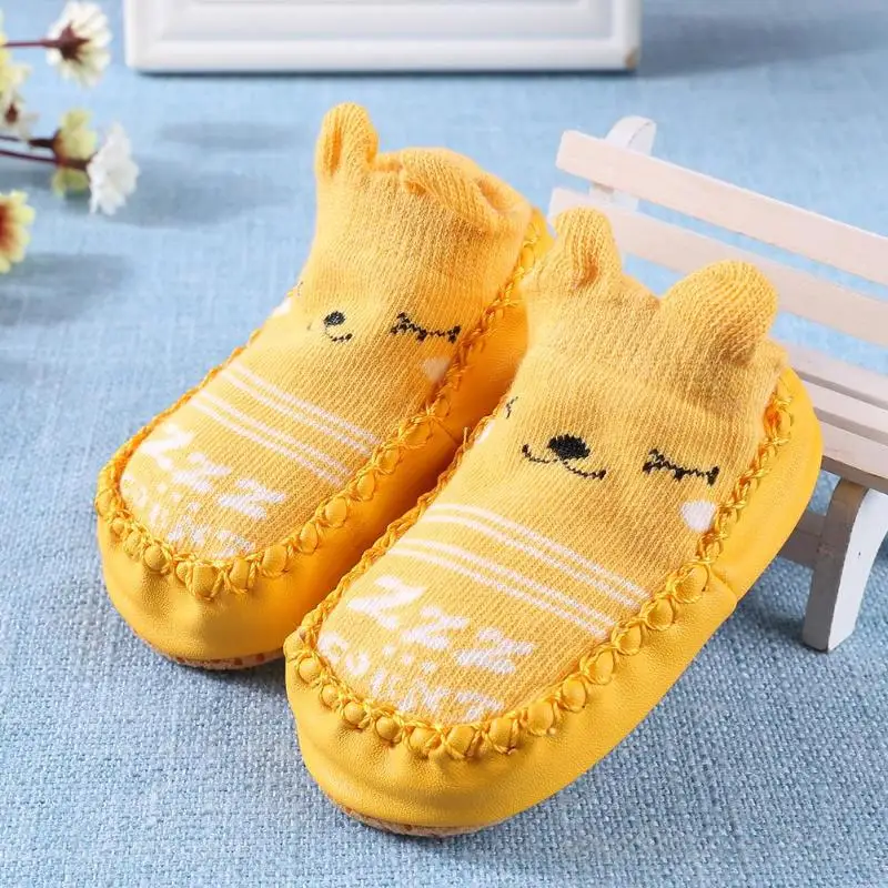 Newborn Baby Funny Cartoon Animal Floor Socks Boy Girl Spring Autumn Winter Anti-slip Warm With Rubber Kids Feet Care | Детская одежда