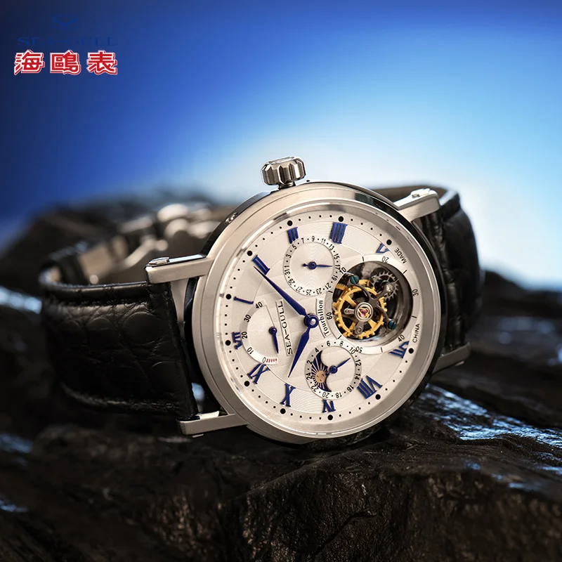 С оригинальной сертификацией бумаги Чайка Tourbillon часы запас мощности День Ночь