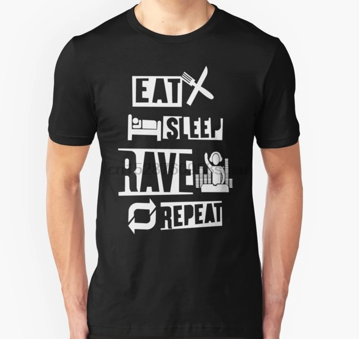 Мужская футболка с коротким рукавом Eat Sleep Rave Repeater унисекс (3) женская одним
