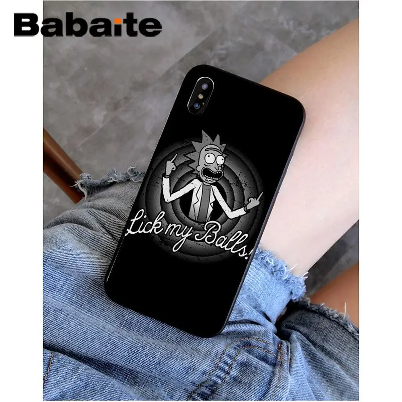 Babaite Рик и Морти смешной мультфильм печати DIY высокий-протектор на конце чехол для iPhone 8 7 6 6S Plus 5 5S SE XR X XS MAX Coque Shell
