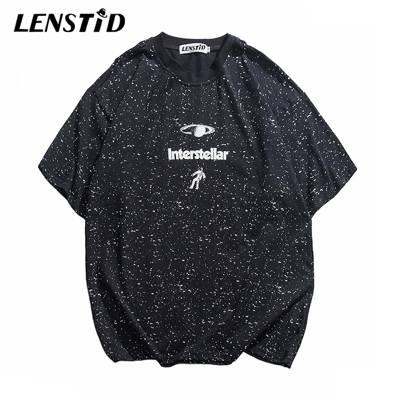 LENSTID 2019 Мужская футболка в стиле хип хоп Футболка с принтом граффити и чернилами