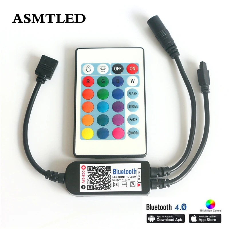 DC 5 V 24 Bluetooth Светодиодная лента контроллер мини беспроводной 24key Диммер пульт RGB RGBW