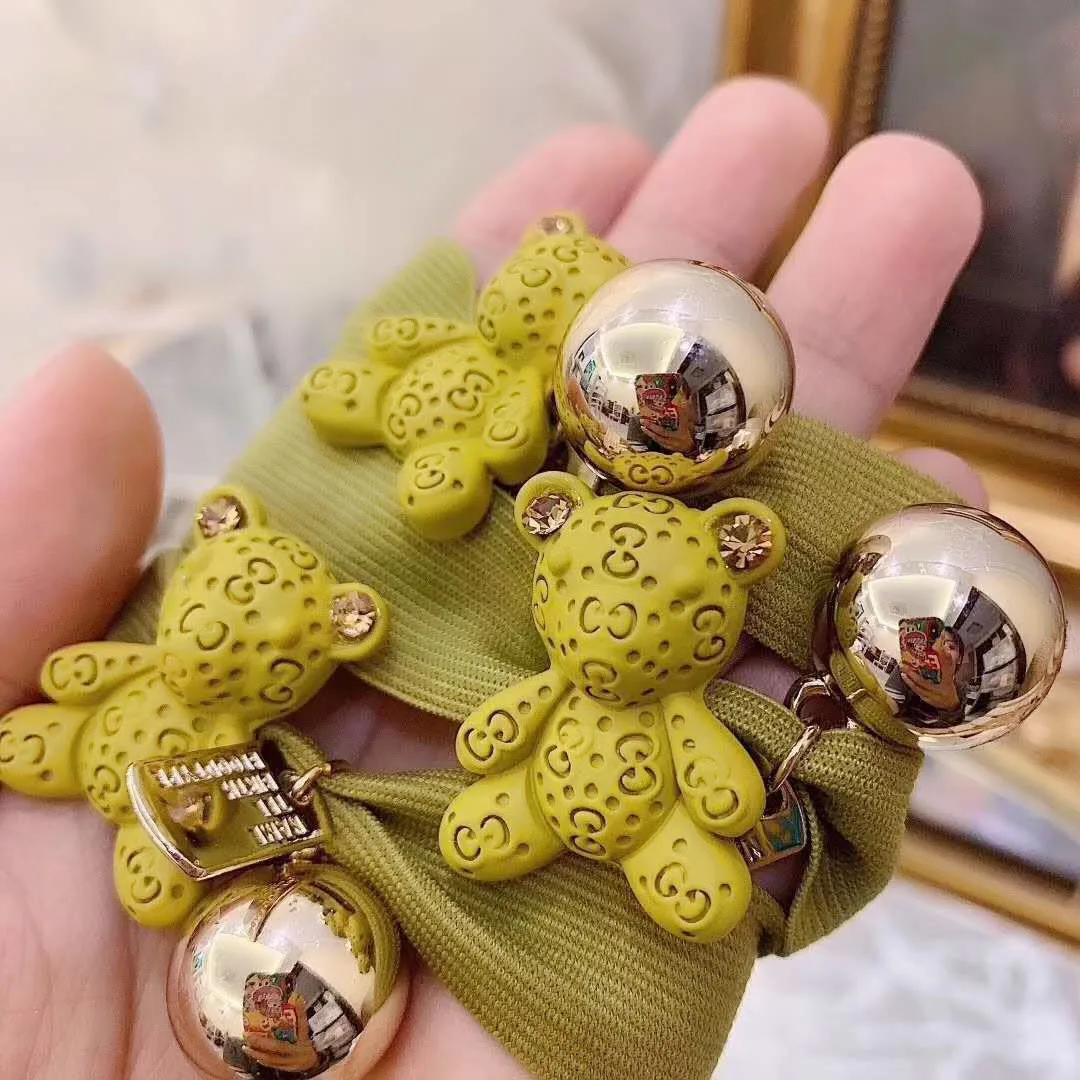 

New Arrival Women Hair Accessories Elastic Hair Bands Girl Bear Bell Knitted Hair Tie