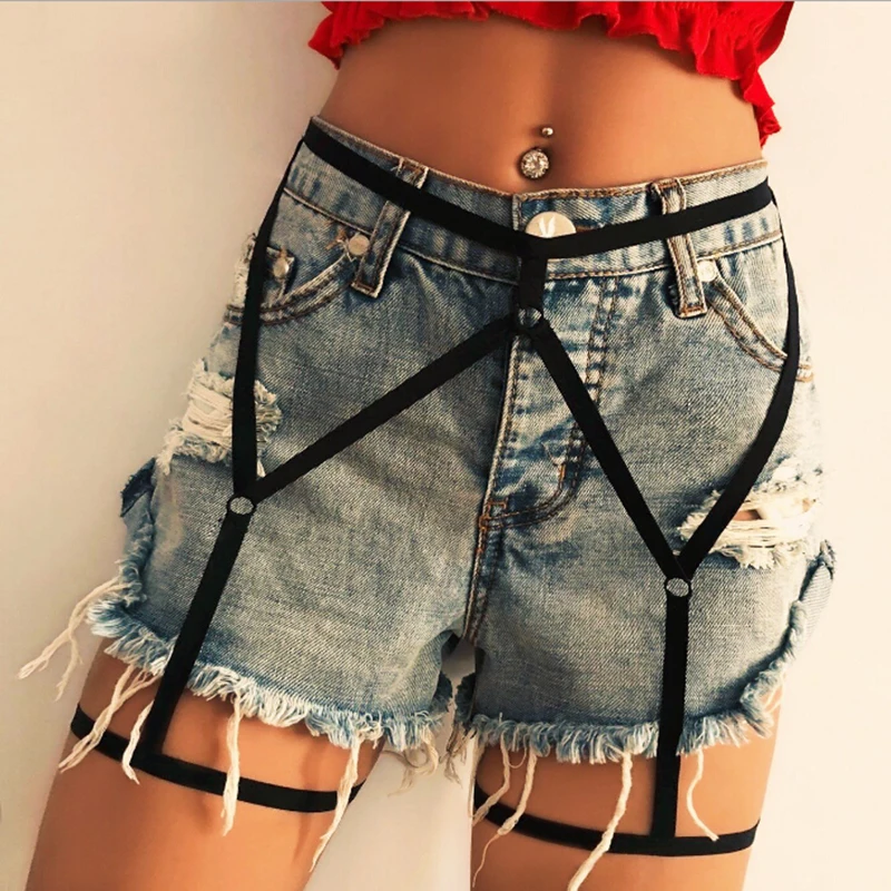 

Women Hollow Leg Belt Sexy Elastic Suspender Strap Underwear Leg Strap Leg Belt