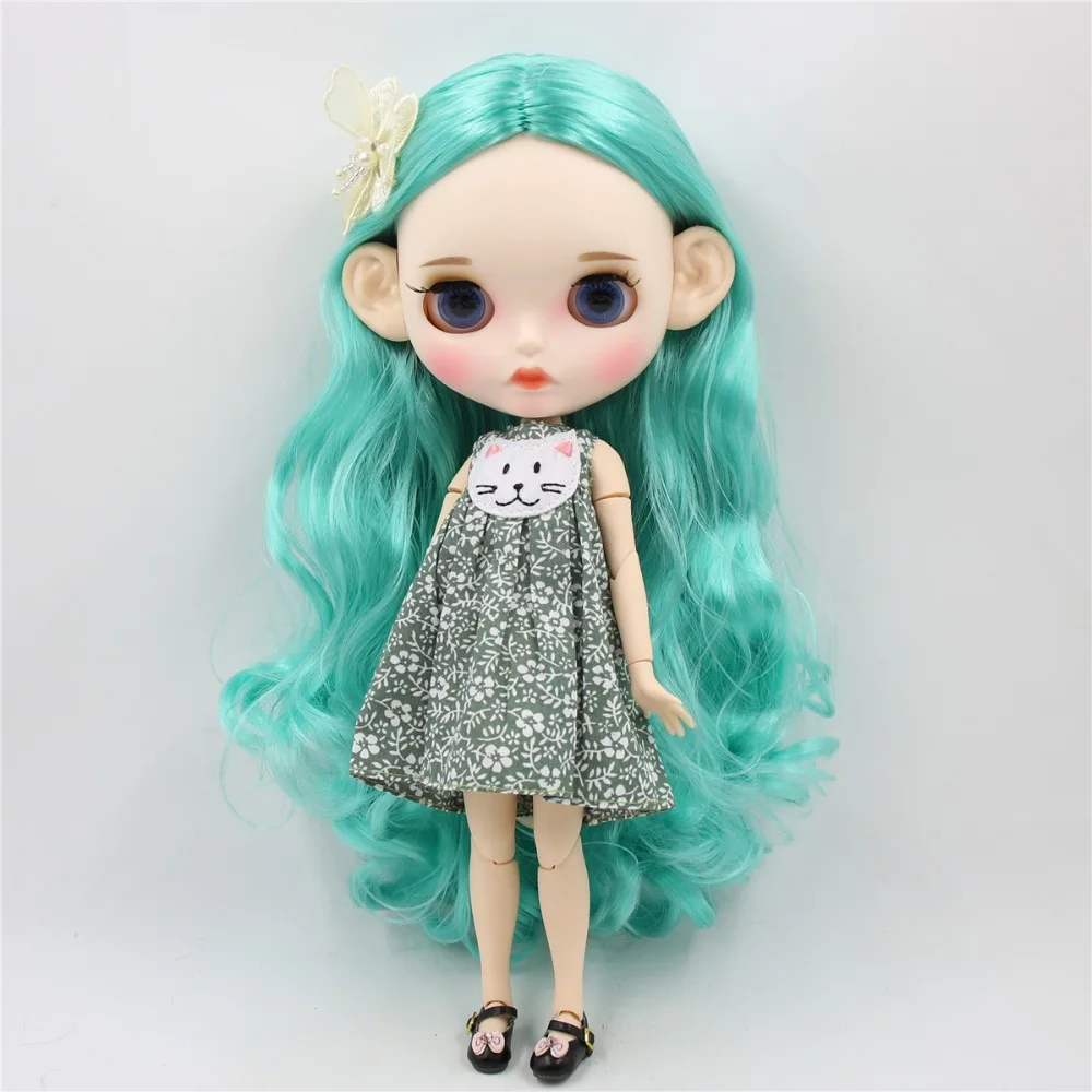 Ледяная фабрика blyth кукла 1/6 bjd белая кожа соединение тела Мятные волосы, новое матовое лицо резные губы с бровью индивидуальные лица 30 см