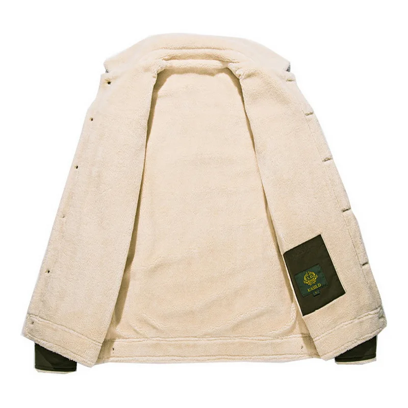 LOMAIYI Hi-Q Men's Winter Jacket Coat With Pockets Thick Soft Fleece Lining Parka Men Military Warm Pashm Wool Jackets BM060